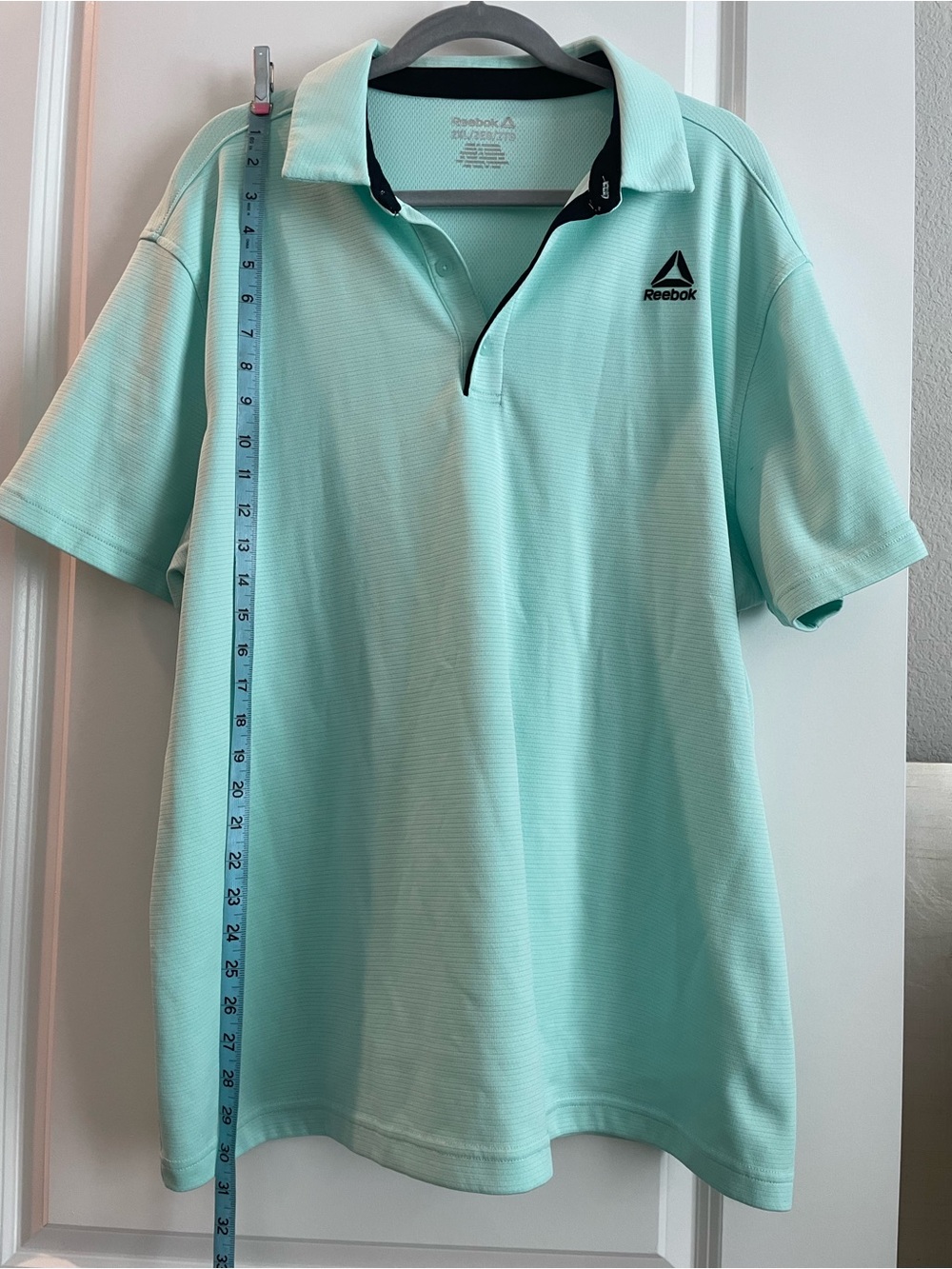 Reebok Men’s Mint Green Polo with Black Accents